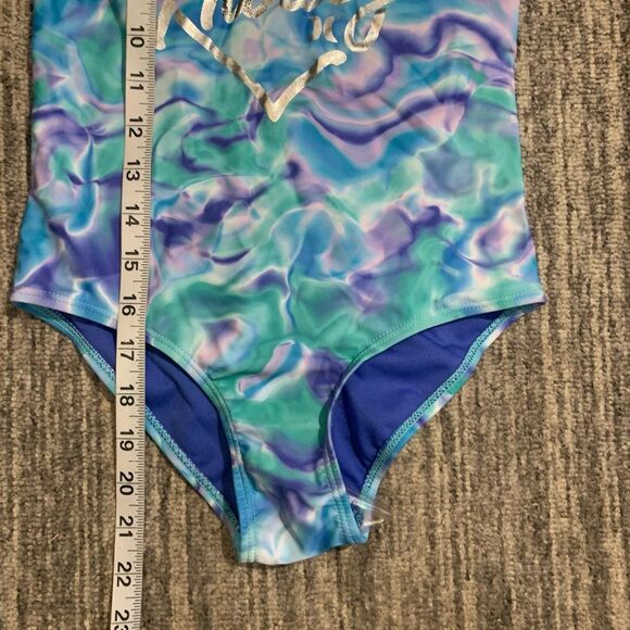 Brand New Hurley Youth 7/8 Aurora Green One Piece UPF 50+ Swimsuit - Picture 7 of 8